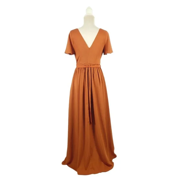 Lavetir Burnt Orange Maxi Dress Size 8 - Picture 11 of 11